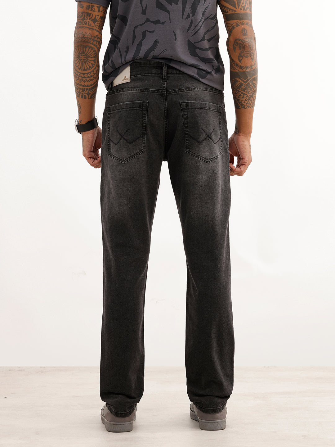 Faded Slim Fit Denim Jeans | Dark Grey