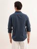 Regular Fit Full Sleeved Striped Shirt | Blue