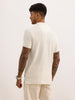 Solid Slim Fit Textured Polo T-Shirt | Off White | WPT02HSSL1245S