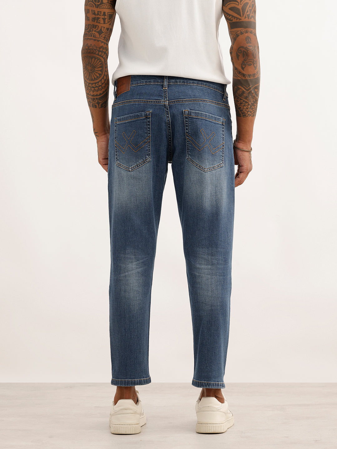 Faded Skinny Crop Denim Jeans | Light Blue