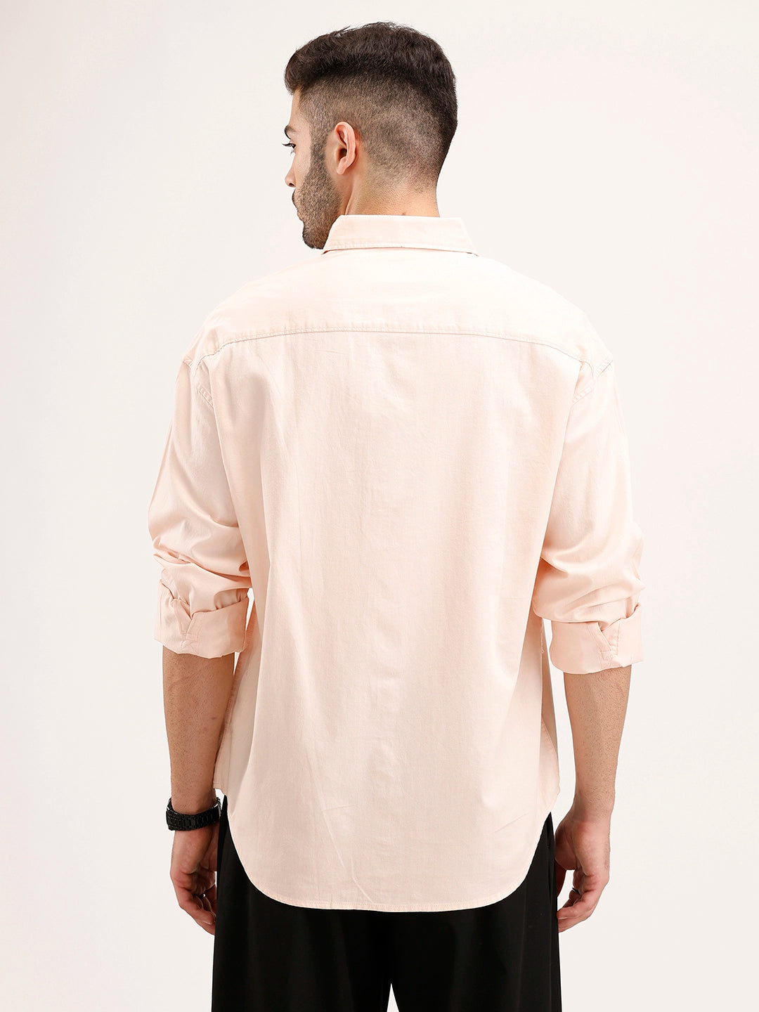 Oversized Fit Double Pocket Shirt | Peach