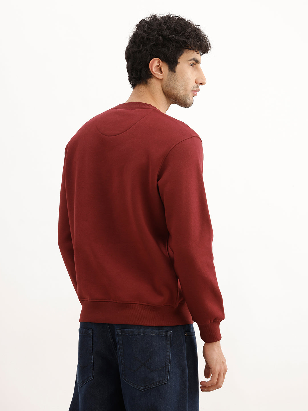 Placement Printed Sweatshirt | Maroon