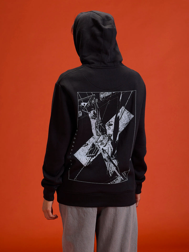 Men's Comfot Fit Graphic Print Hoodie  |  Black