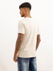 Slim Fit Placement Printed T-Shirt | Beige