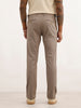 Solid Slim Fit Pleated Trouser | Grey