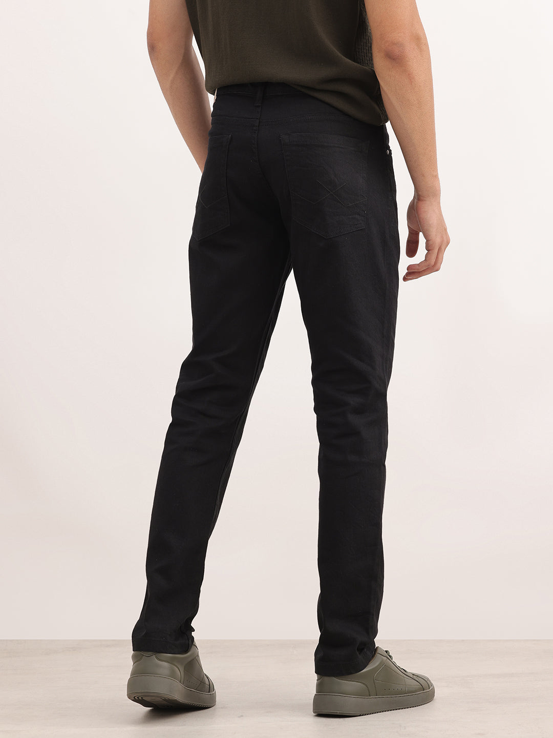 Solid Slim Fit Denim Jeans | Black