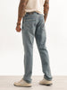 Washed Straight Fit Denim Jeans | Light Blue