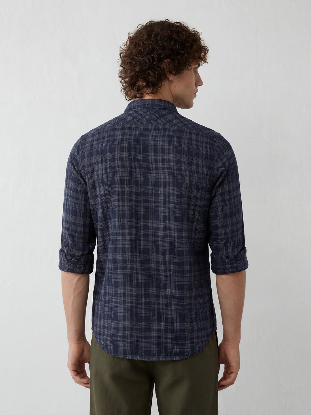 Slim Fit Double Pocket Shirt | Blue