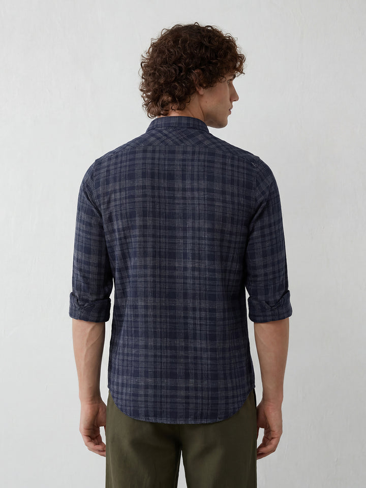 Slim Fit Double Pocket Shirt | Blue