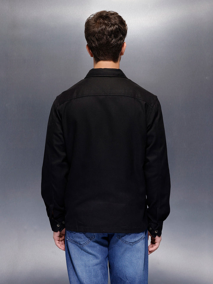 Double Pocket Oversized Jacket  | Black