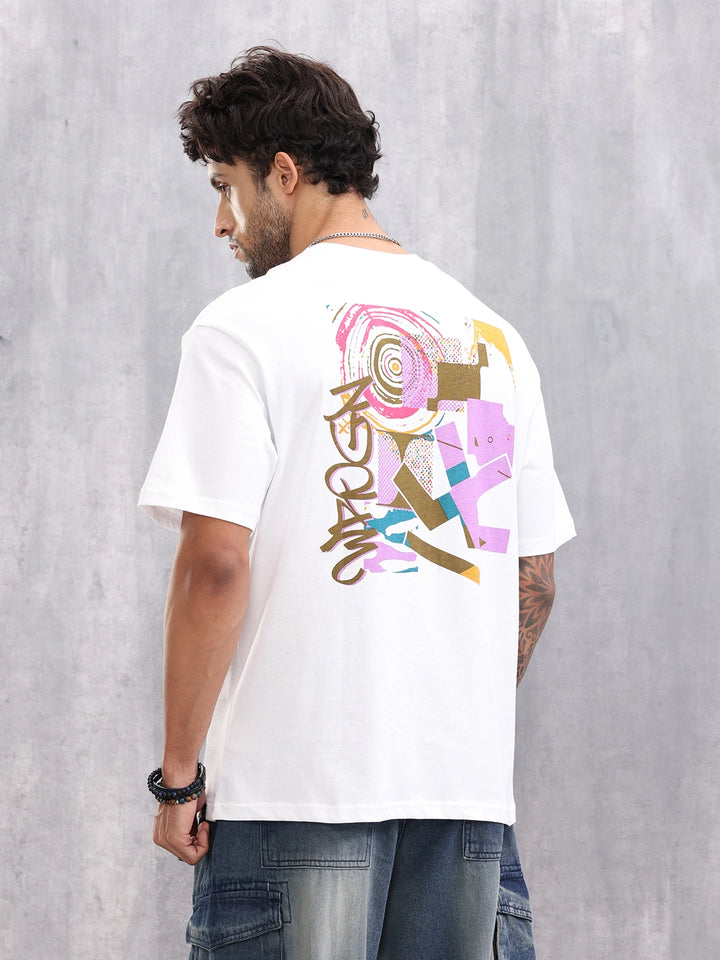 Graphic Printed Oversized Fit T-shirt | White