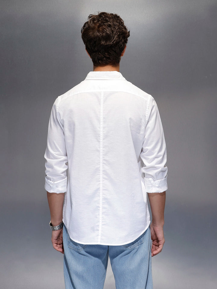 Men's Slim Fit Casual Shirt  |  White