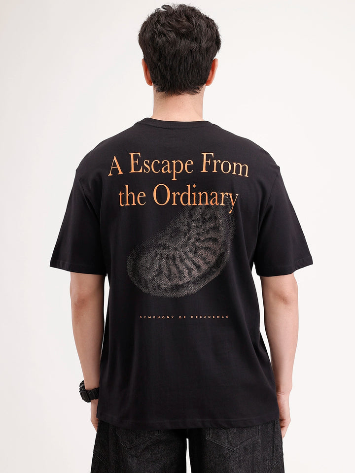 Oversized Back Printed T-shirt | Black