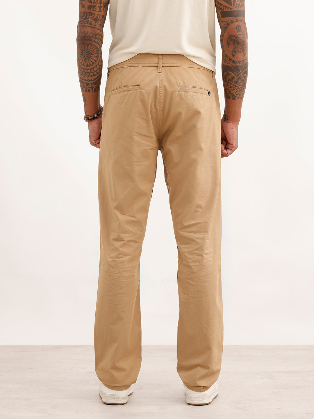 Solid Slim Fit Trousers | Khaki