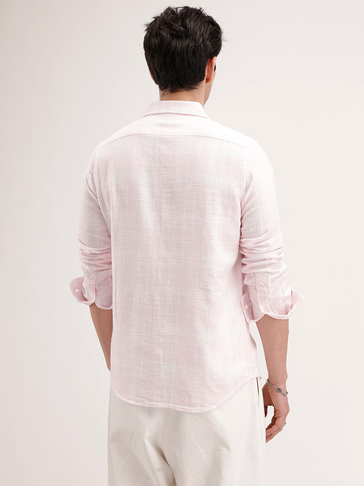 Slim Fit Checkered Shirt | Pink
