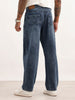 Loose Fit Faded Denim Jeans | Blue