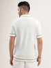 Slim Fit Jacquard Resort Collar Shirt | Off White