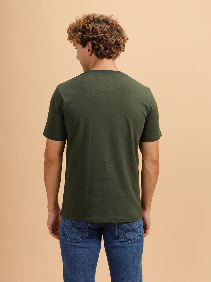 Motion Blur Printed T-Shirt | Olive