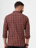 Brown Checked Cotton Shirt