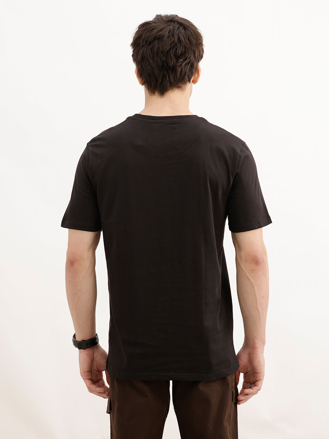 Solid Slim Fit T-Shirt | Black | WKTS9801/NS