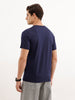 Slim Fit Placement Printed T-Shirt  | Navy Blue
