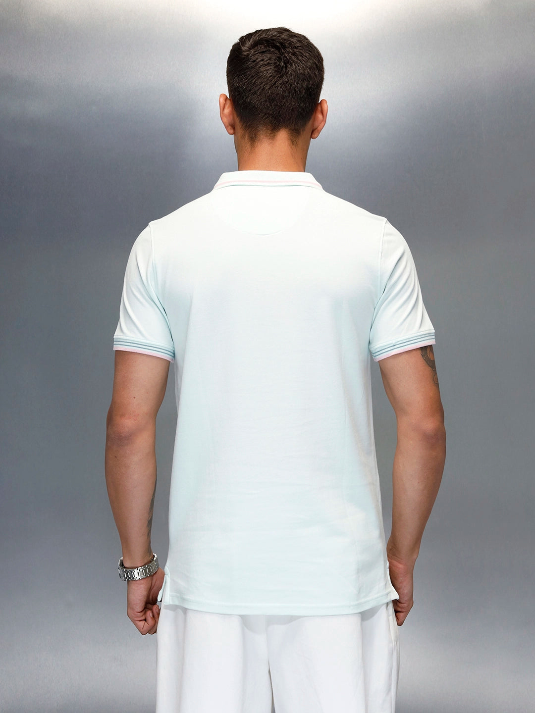 Men's Casual Regualr Fit Polo T-Shirt | Light Blue