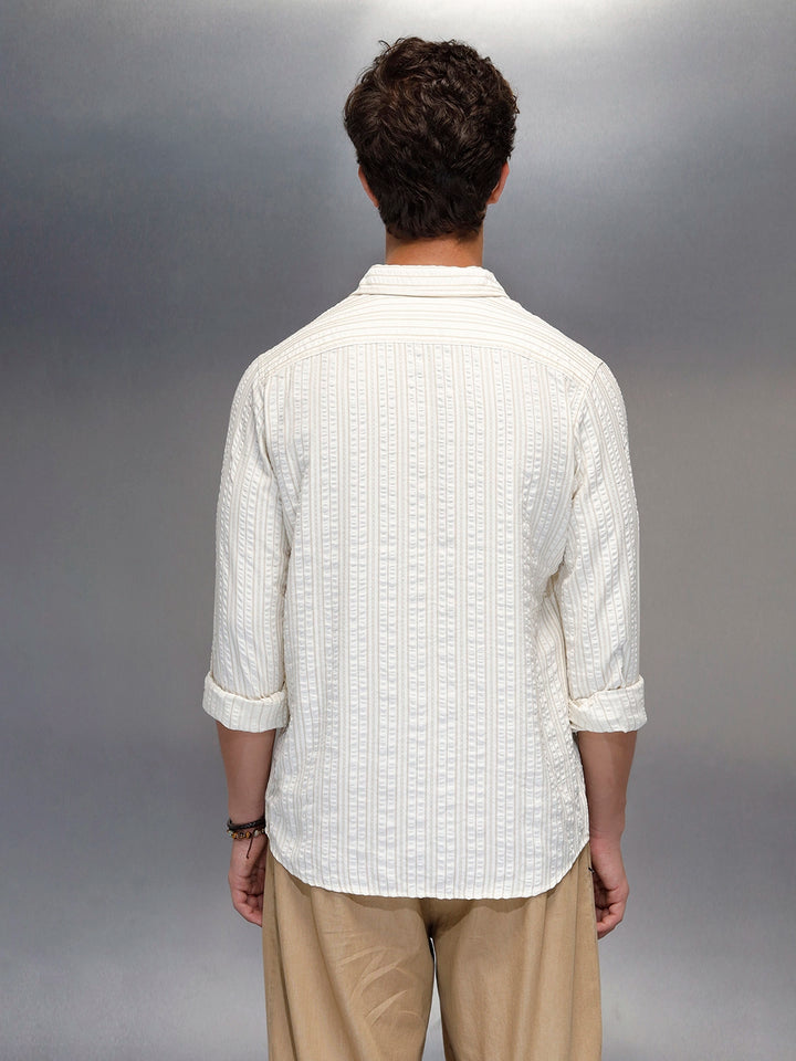 men's casual slim fit shirt  | Beige