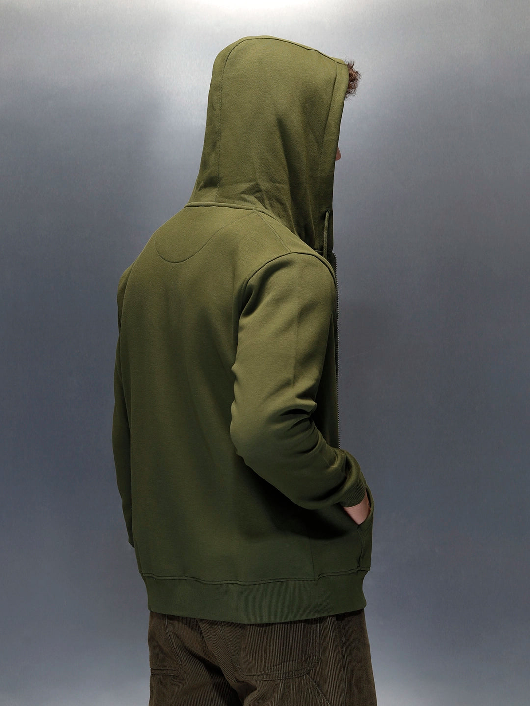 Men's casual graphic printed hooded sweatshirt | Green