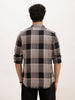 Slim Fit Checkered Full Sleeve Shirt | Black
