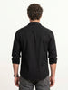 Textured Slim Fit Full Sleeves Shirt | Black