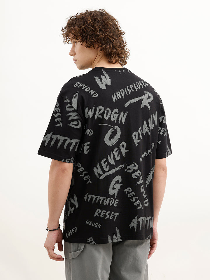 Oversized AOP T-Shirt | Black