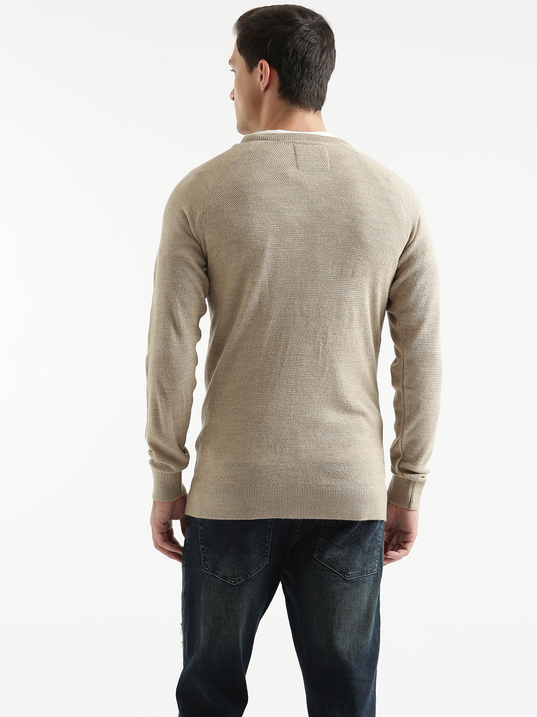 Classic Solid Beige Sweater