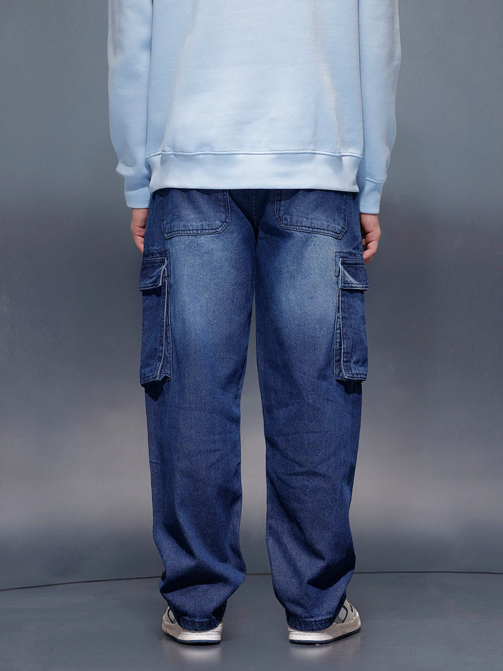 Casual Loose Cargo Fit Jeans  | Blue