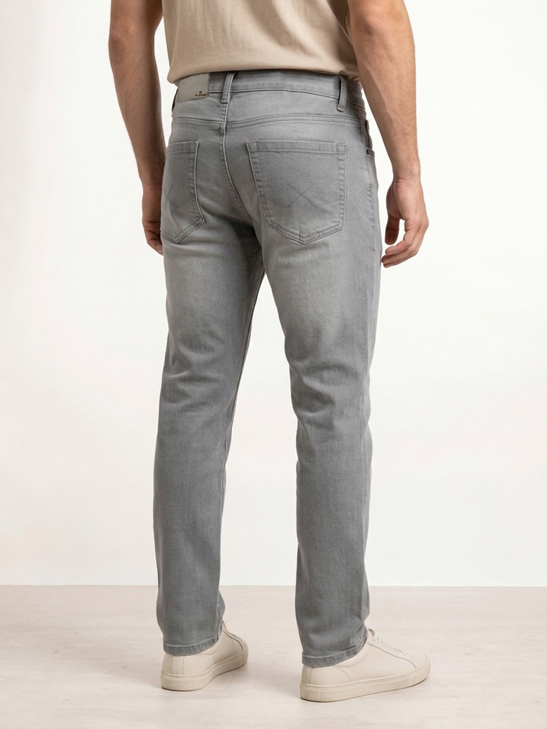 Solid Straight Fit Denim Jeans | Grey
