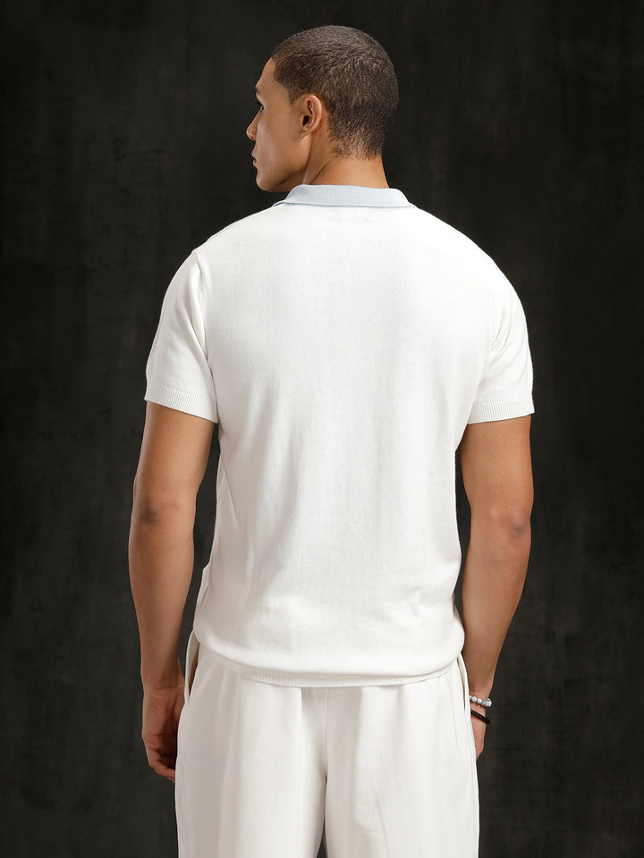 Flat Knit Slim Fit T-Shirt | Off White