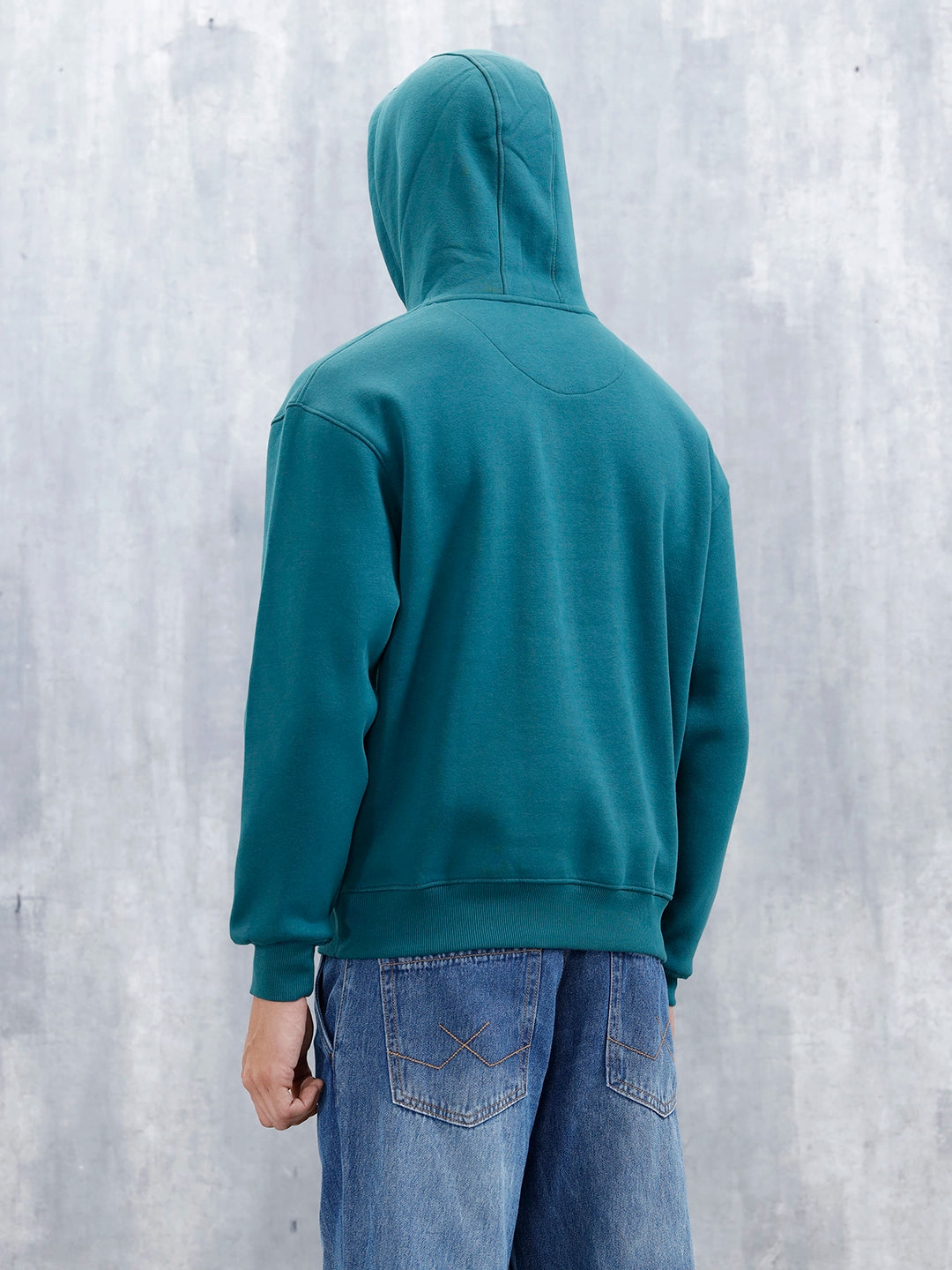 Wrogn Oversized Graphic Hoodie For Men | Teal