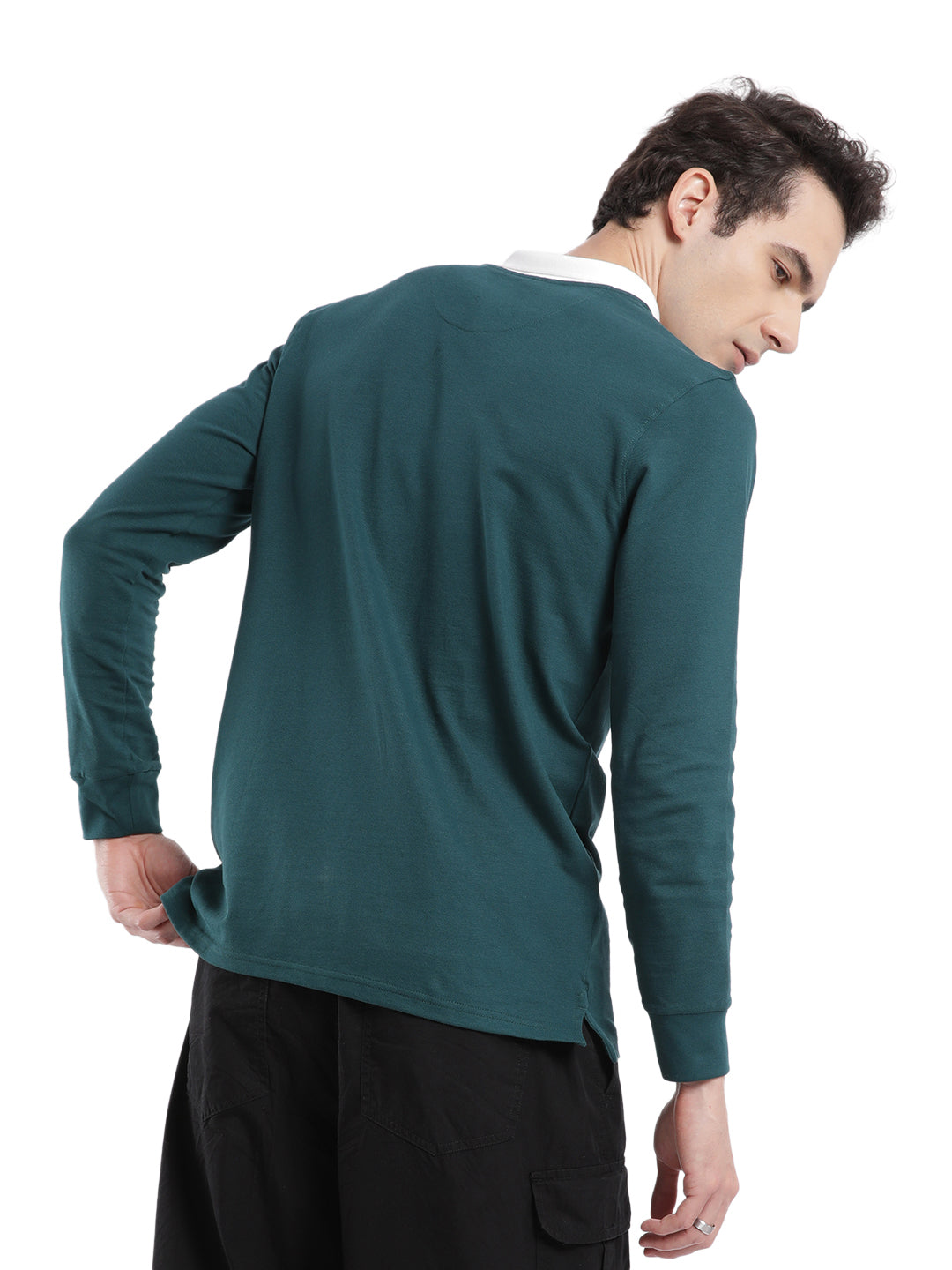 Premium Green Long Sleeve Polo T-Shirt