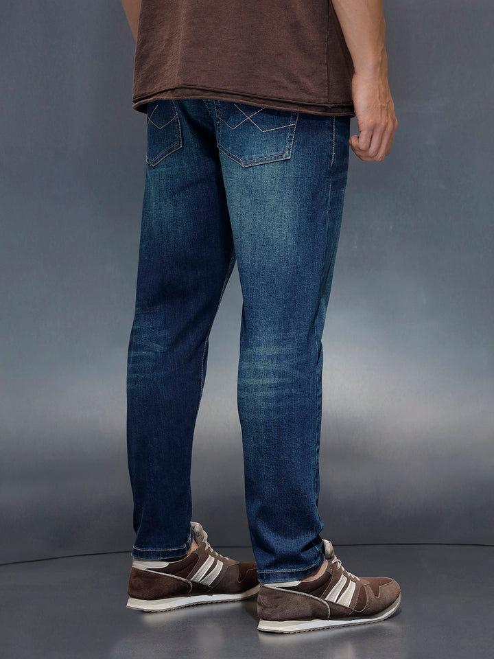 Men's Casual Skinny Crop Fit Jeans | Blue