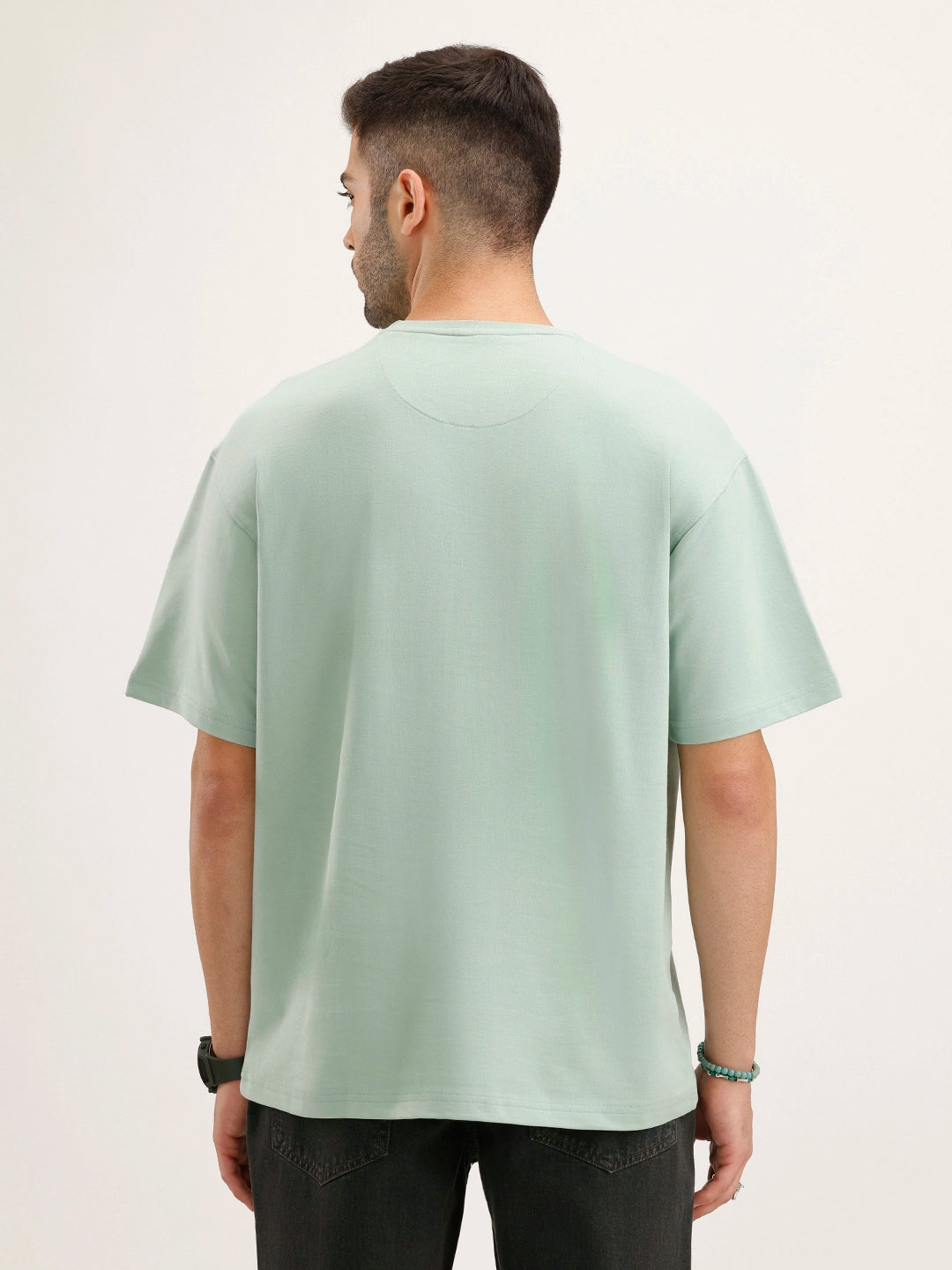 Heavy GSM Watercolour Floral Printed T-Shirt | Green