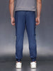 Men's casual Slim fit trousers with mutiple utility pockets | Navy Blue