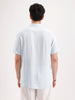 Slim Fit Half Sleeve Linen Blend Shirt  | Light Blue