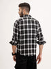 Regular Fit Herringbone Checkered Shirt | Black