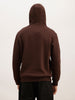 Solid Flock Printed Hooded Sweatshirt | Brown