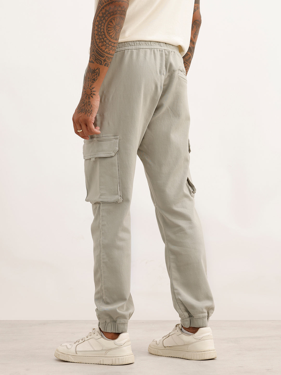 Straight Fit Cargo Joggers | Light Green