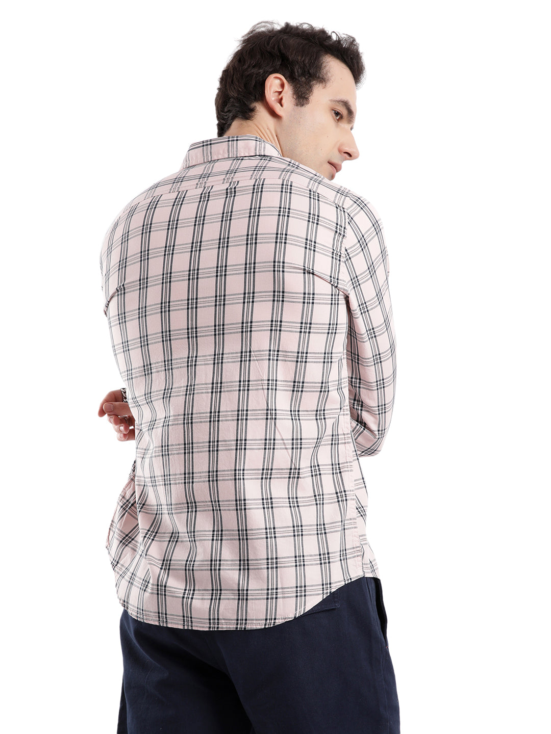 Lilac Black Casual Checked Shirt