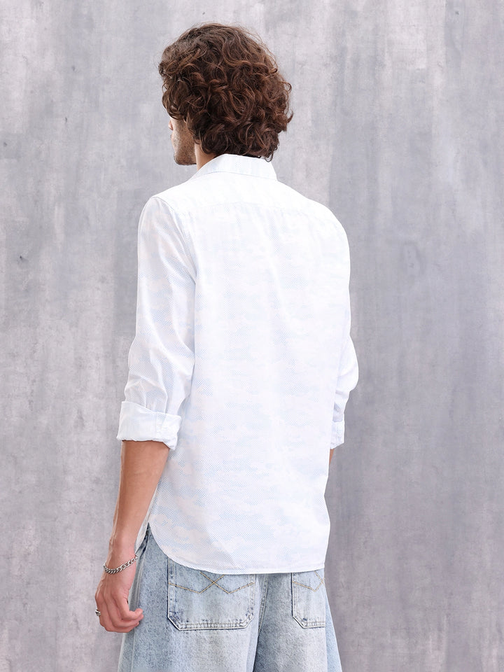 Cotton Full Sleeve Aop Shirt | Blue