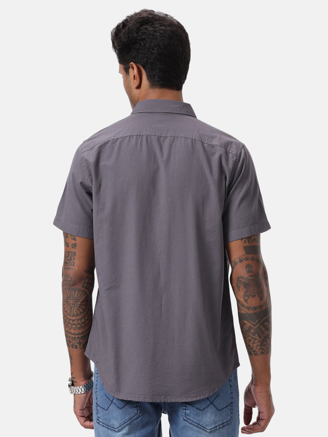 Dark Grey Half Sleeve Shirt