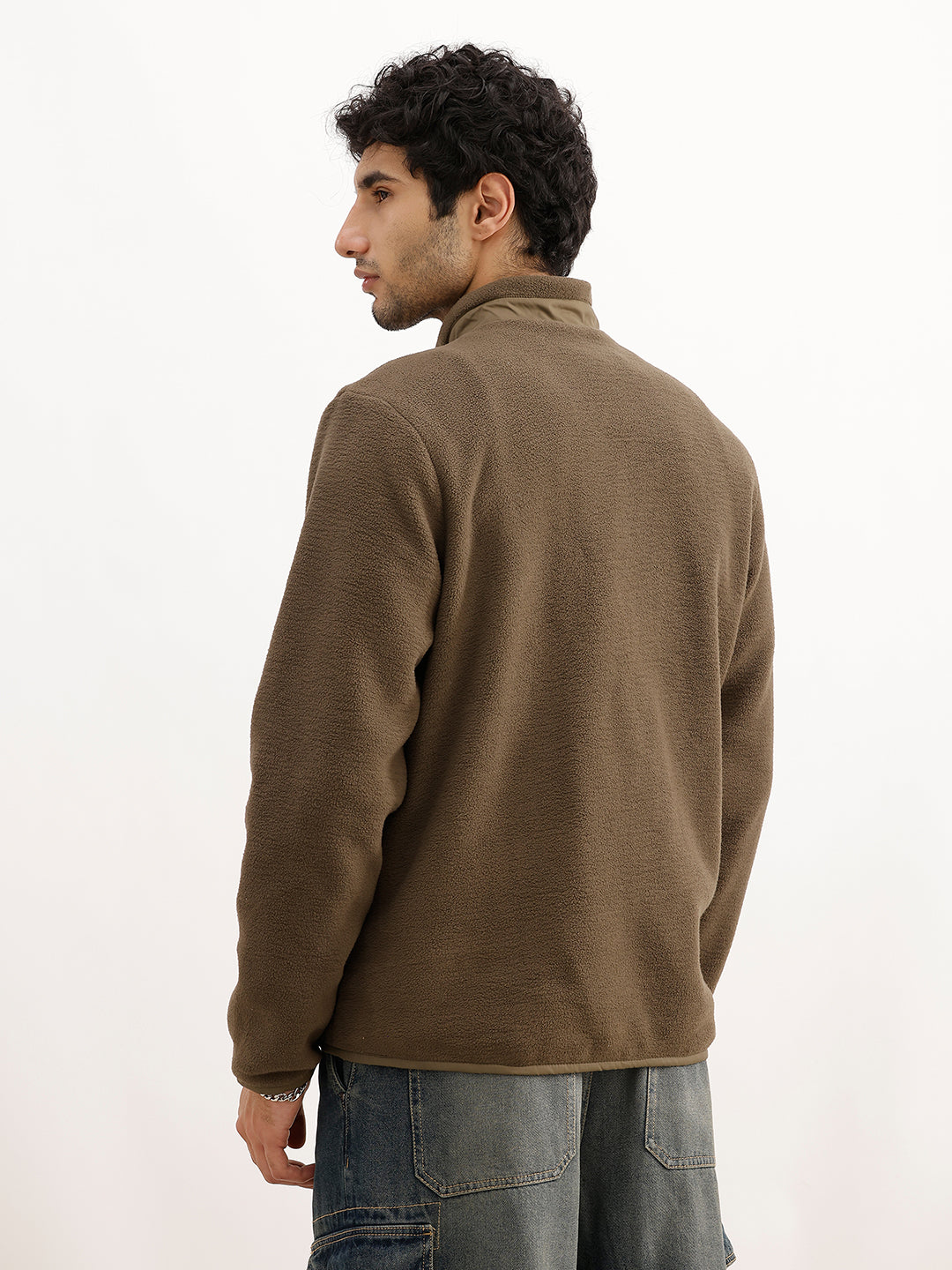 Classic Regular Fit Sherp Jacket | Olive