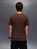 Men's Casual Slim Fit Wrogn Branded Tee  |  Brown