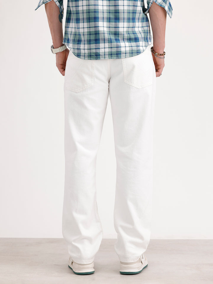 Solid Anti Fit Denim Jeans | White